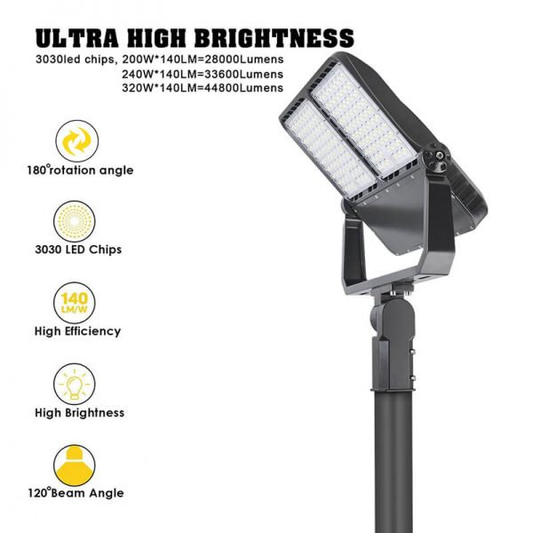 200w Sport Courts Lighting 28000lm 5000k Ip65 With Etl Dlc Certified For Tennis Court And Basketball Court (9)